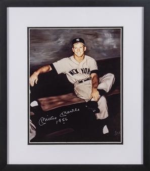 Mickey Mantle Signed 11" x 14" Gall Photograph With 1956 Inscription (Steiner Sports)